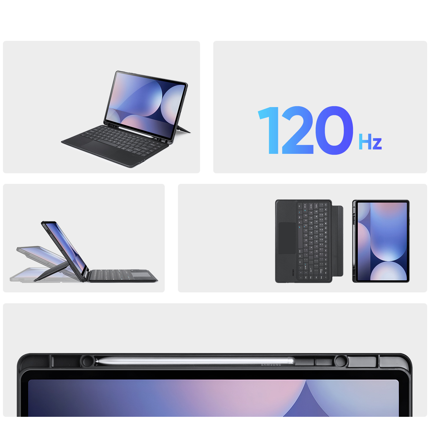Etui z klawiaturą Bluetooth 5.0 Dux Ducis (seria DK) do Galaxy Tab S10 Ultra / S9 Ultra / S8 Ultra, czarne.